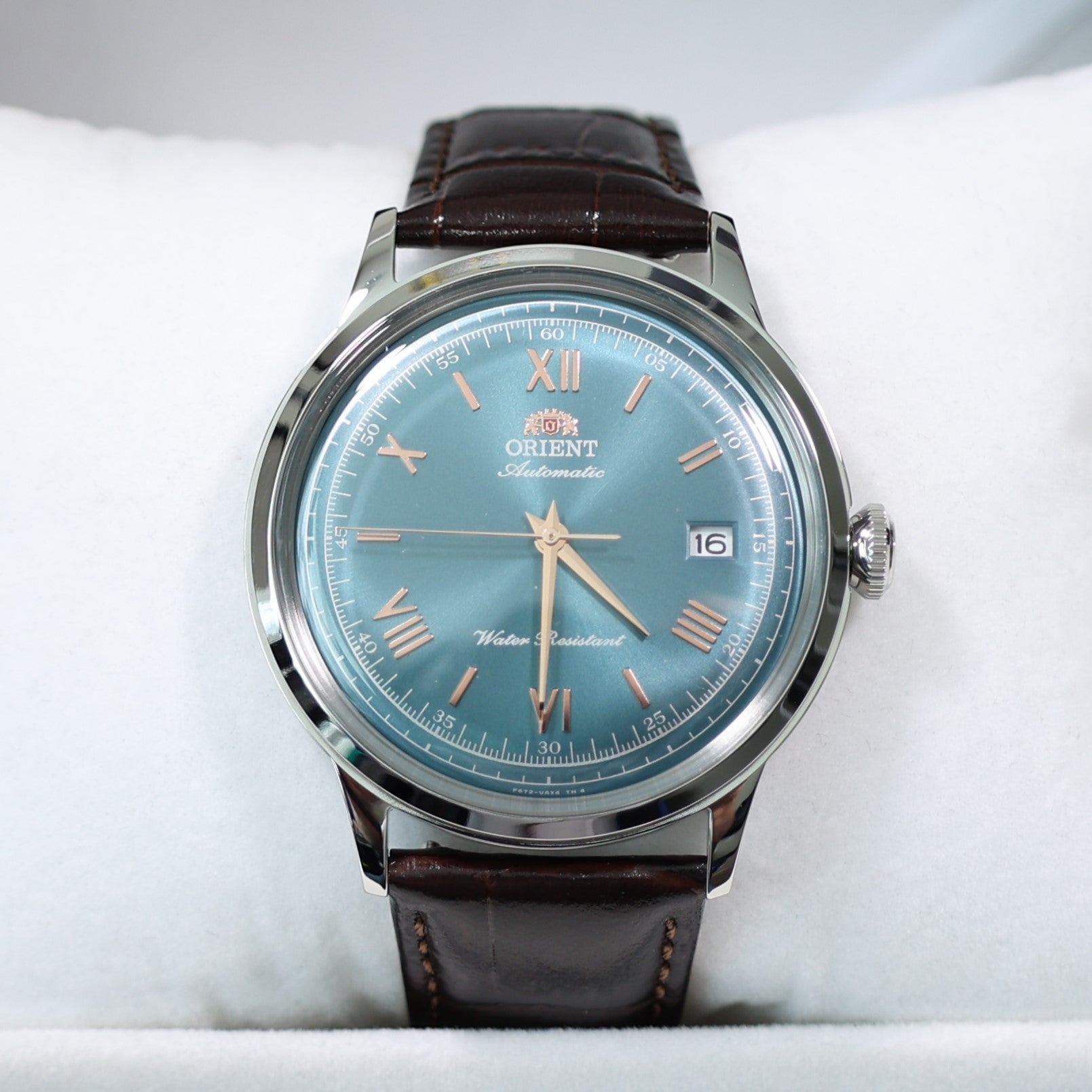 Orient Automatic Green Dial Classic Men's Leather Strap Watch RA-AC0023E