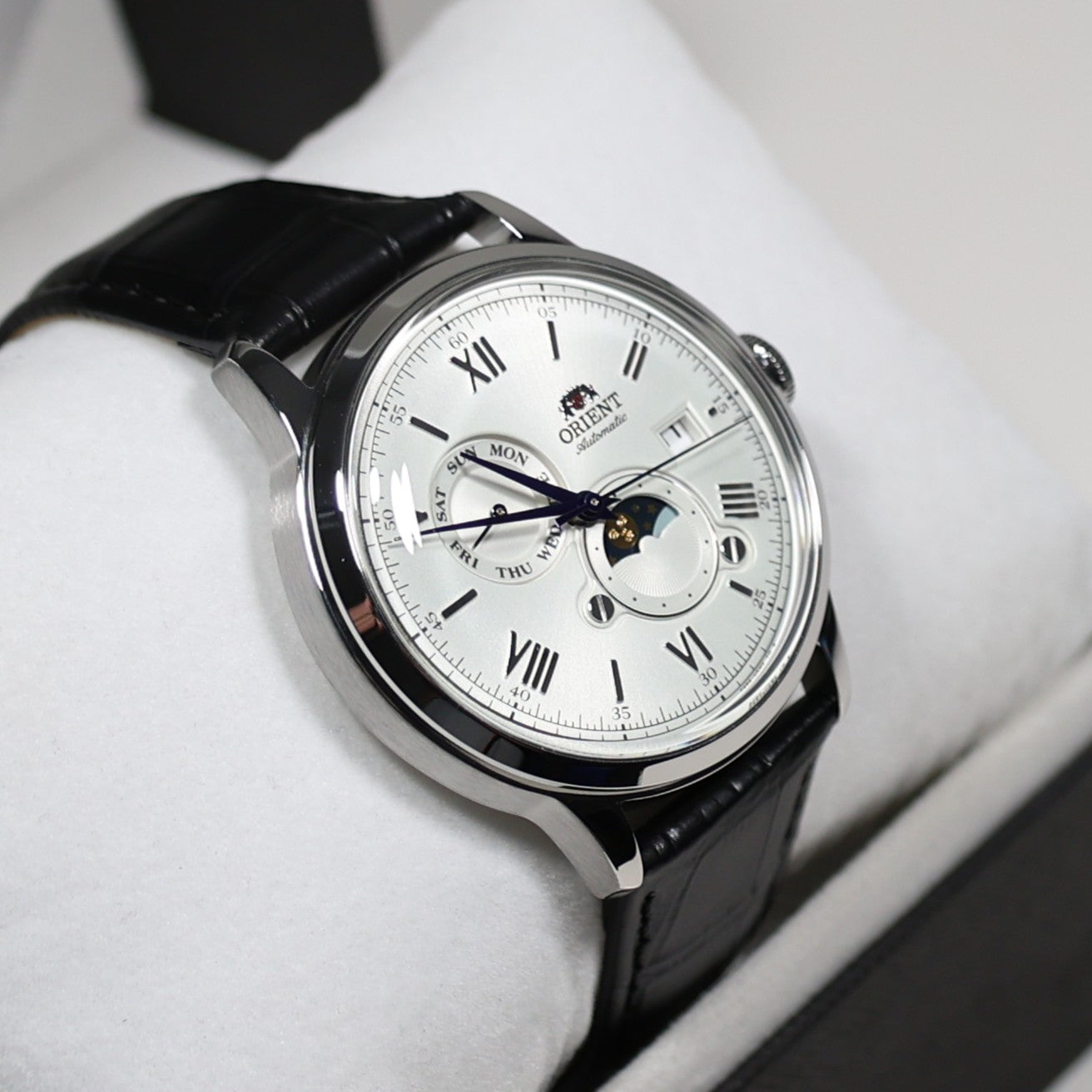 Orient Automatic Sun and Moon White Dial Men's Watch RA-AK0802S