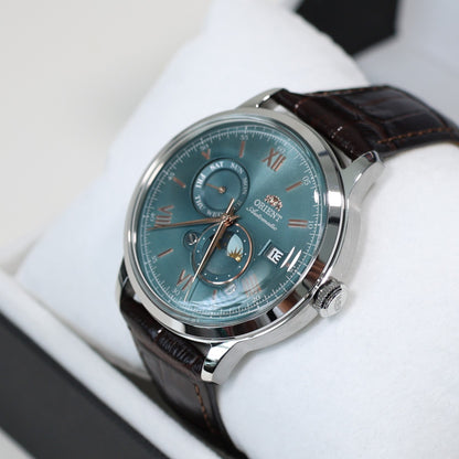 Orient Automatic Sun and Moon Green Dial Men's Watch RA-AK0805E