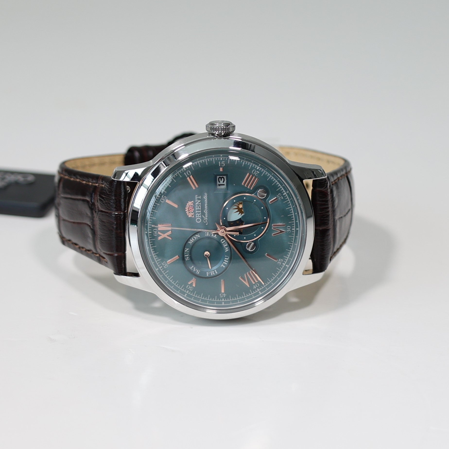 Orient Automatic Sun and Moon Green Dial Men's Watch RA-AK0805E