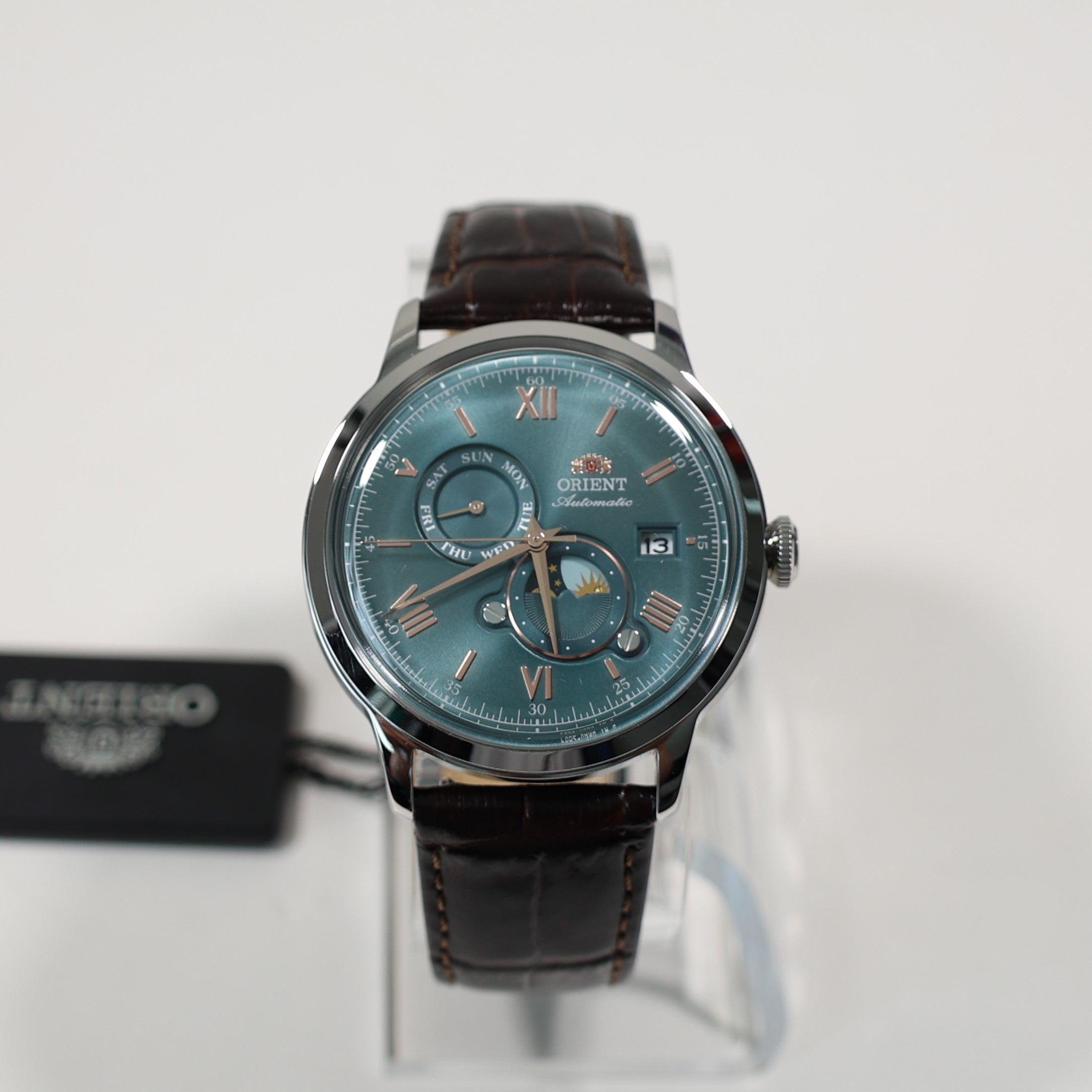 Orient Automatic Sun and Moon Green Dial Men's Watch RA-AK0805E