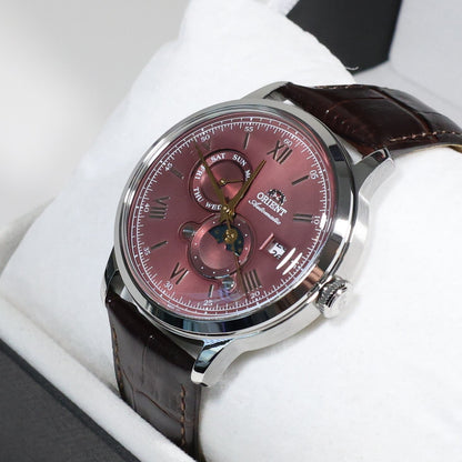 Orient Automatic Sun and Moon Red Dial Men's Watch RA-AK0807R