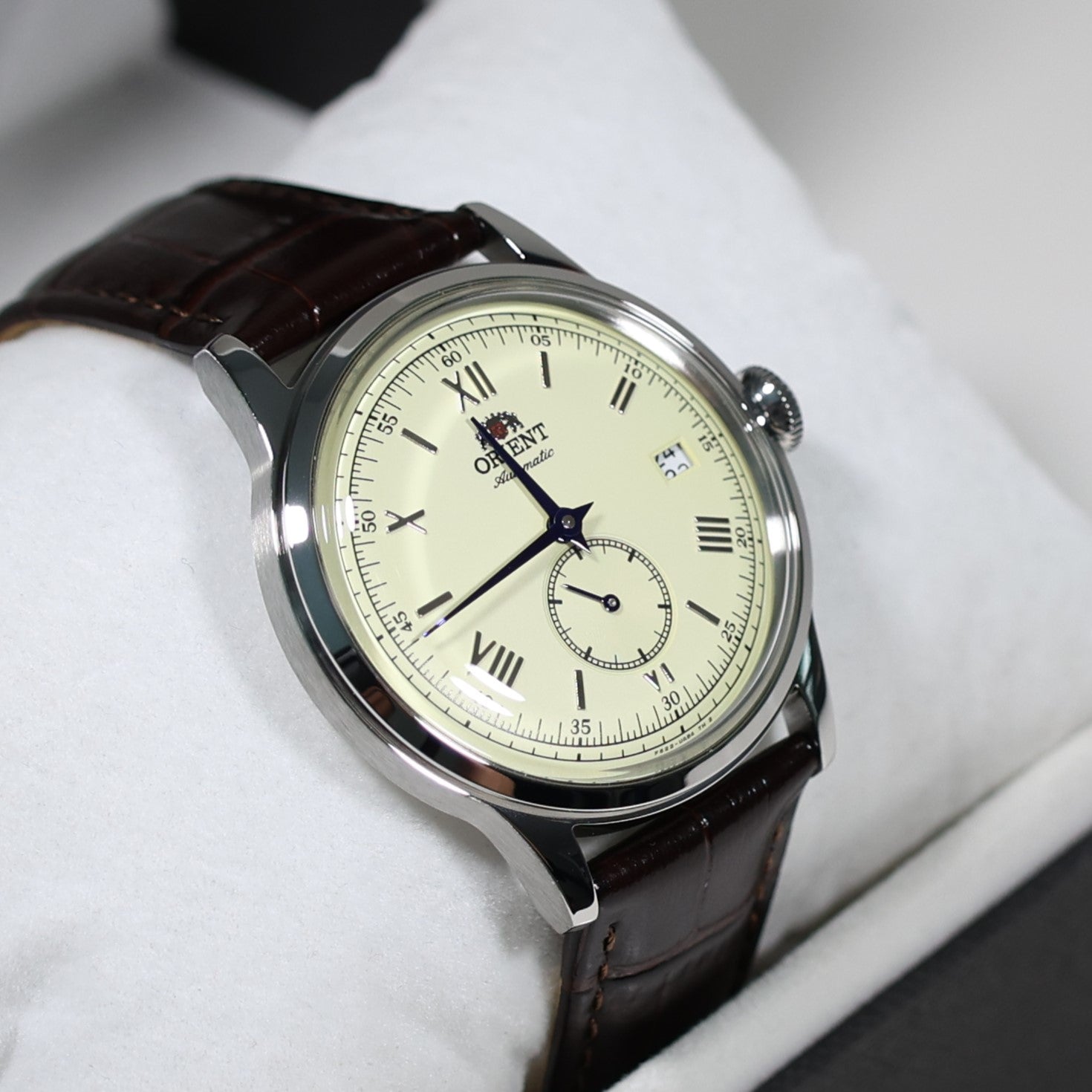 Orient Classic 38mm Champagne Dial Seconds Hand Automatic Watch RA-AP0105Y