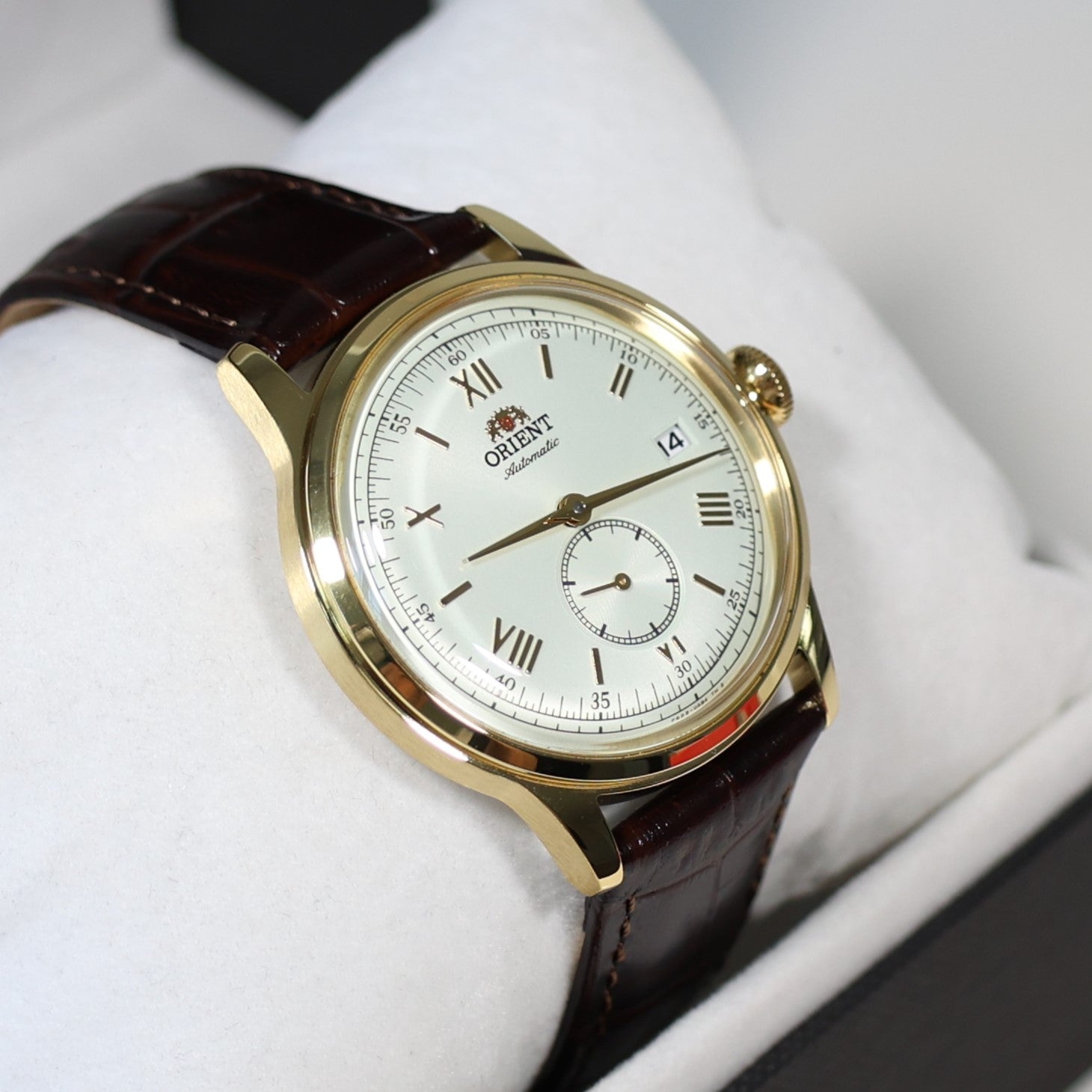 Orient Classic 38mm Gold Tone Seconds Hand Automatic Watch RA-AP0106S