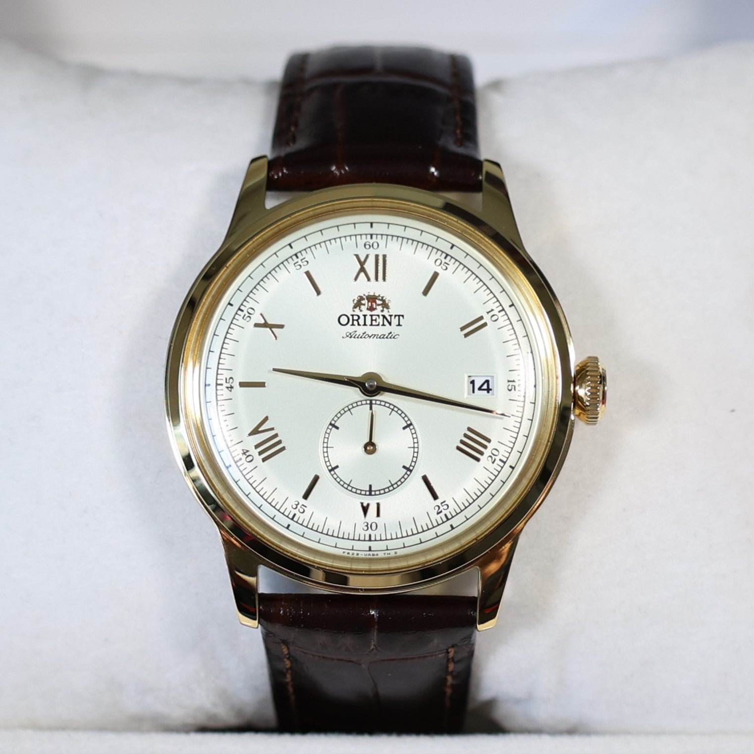 Orient Classic 38mm Gold Tone Seconds Hand Automatic Watch RA-AP0106S