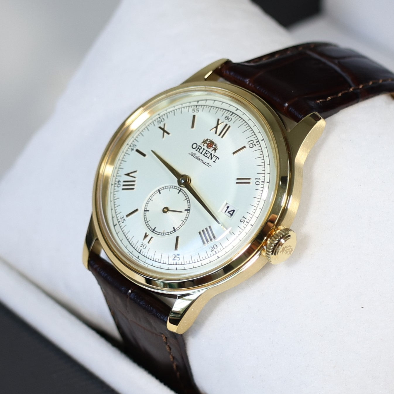 Orient Classic 38mm Gold Tone Seconds Hand Automatic Watch RA-AP0106S