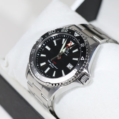 Orient Mako GMT Black Dial Stainless Steel Men's Watch RA-BC0001B