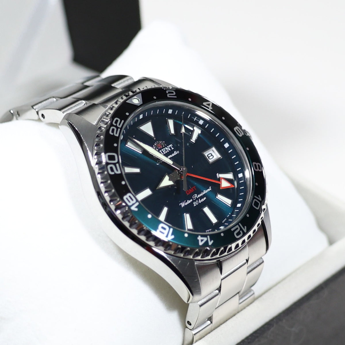 Orient Mako GMT Green Dial Stainless Steel Men's Watch RA-BC0002E - Chronobuy