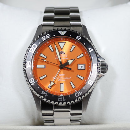 Orient Mako GMT Orange Dial Stainless Steel Men's Watch RA-BC0004Y - Chronobuy