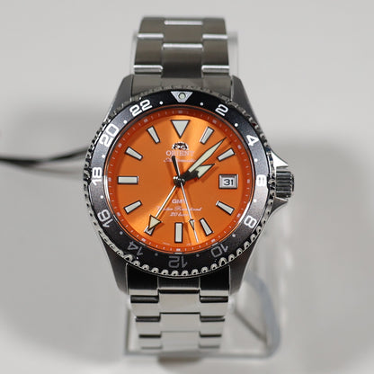 Orient Mako GMT Orange Dial Stainless Steel Men's Watch RA-BC0004Y - Chronobuy