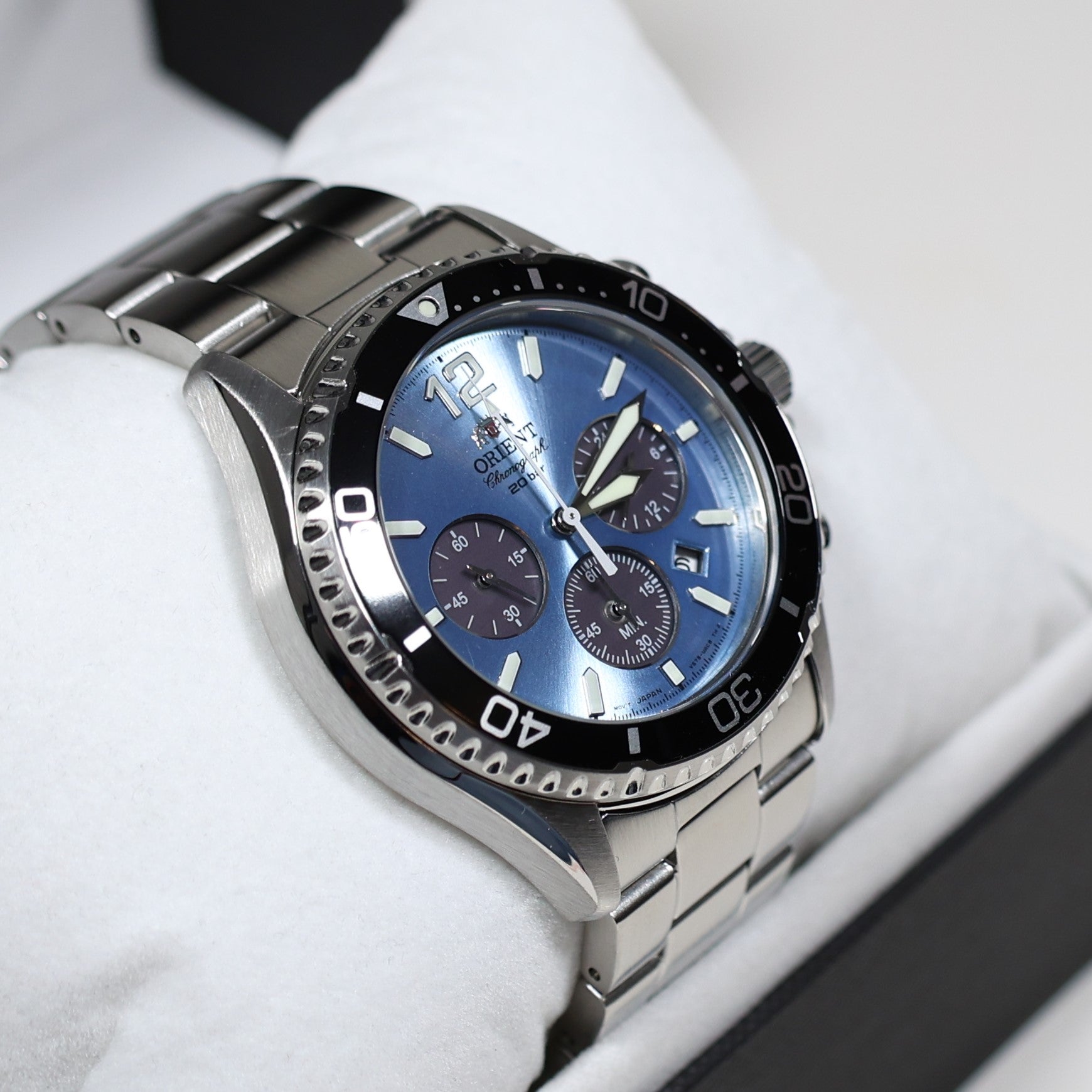 Orient Sports Mako Solar Blue Dial Men's Stainless Steel Watch RA-TX0206L10B