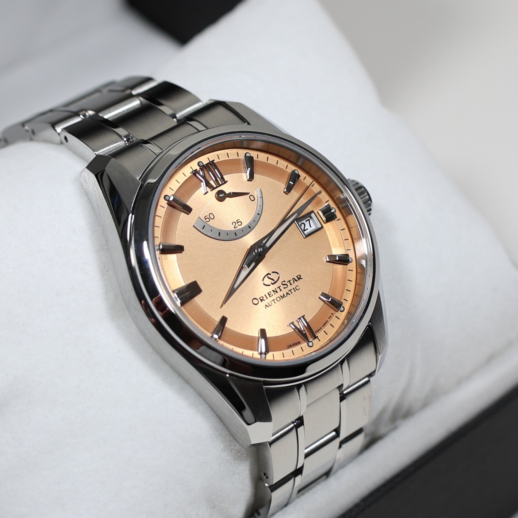 Orient Star Automatic Salmon Dial Stainless Steel Men's Watch RE-AU0108G00B