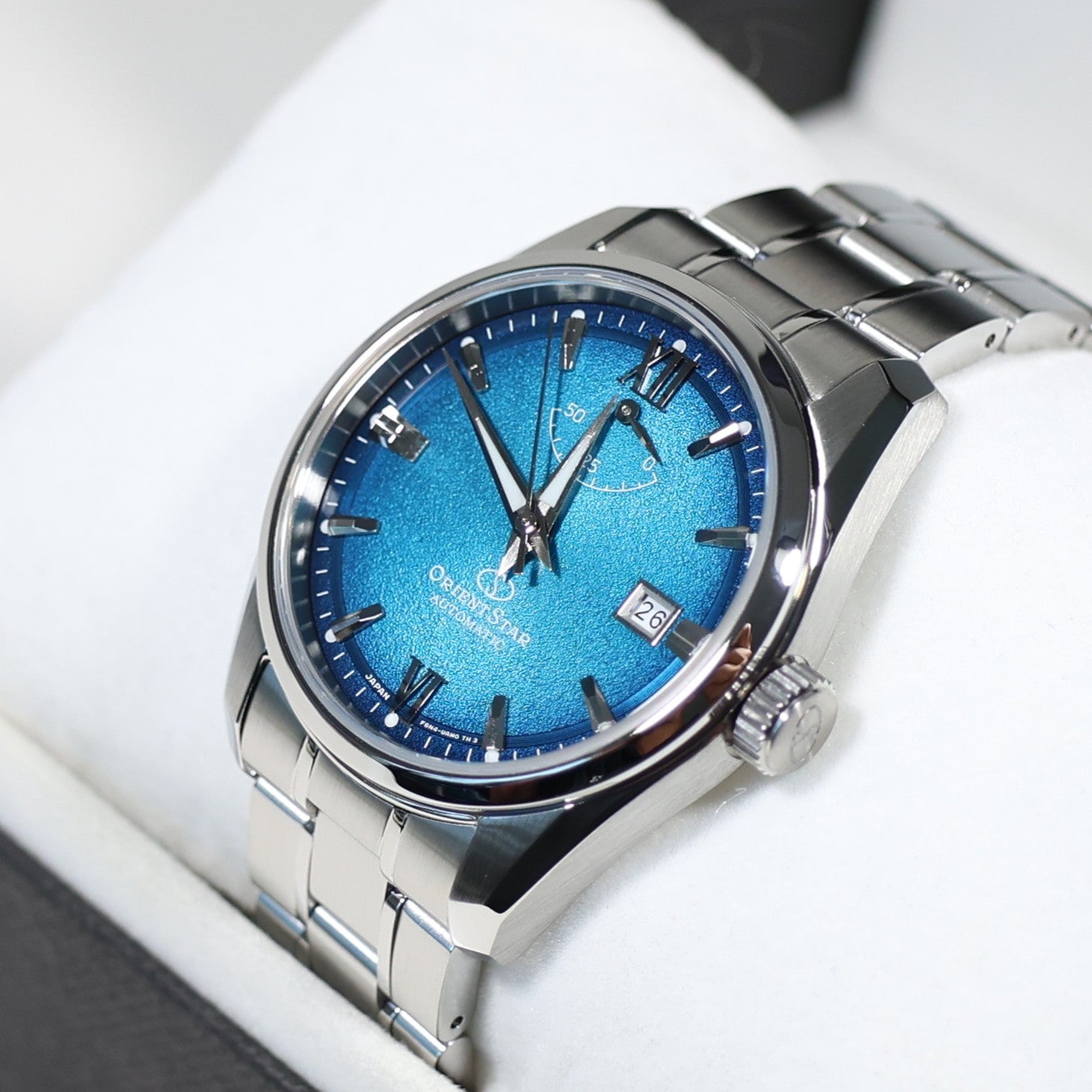 Orient Star 75TH Anniversary Teal Blue Dial Men's Watch RE-AU0114E