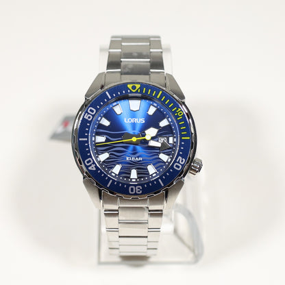 Lorus Men's Diver Blue Dial Stainless Steel Sports Watch RH947RX9