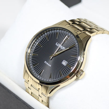 Lorus Classic Gold Tone Men's Black Dial Quartz Watch RH994RX9