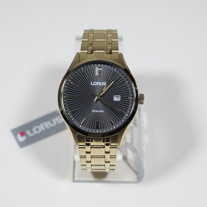 Lorus Classic Gold Tone Men's Black Dial Quartz Watch RH994RX9