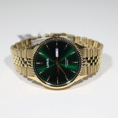 Lorus Classic Mens Gold Tone Green Dial Automatic Watch RL468AX9
