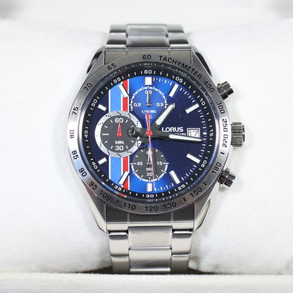Lorus Stainless Steel Blue Dial Chronograph Men's Sports Watch RM393JX9