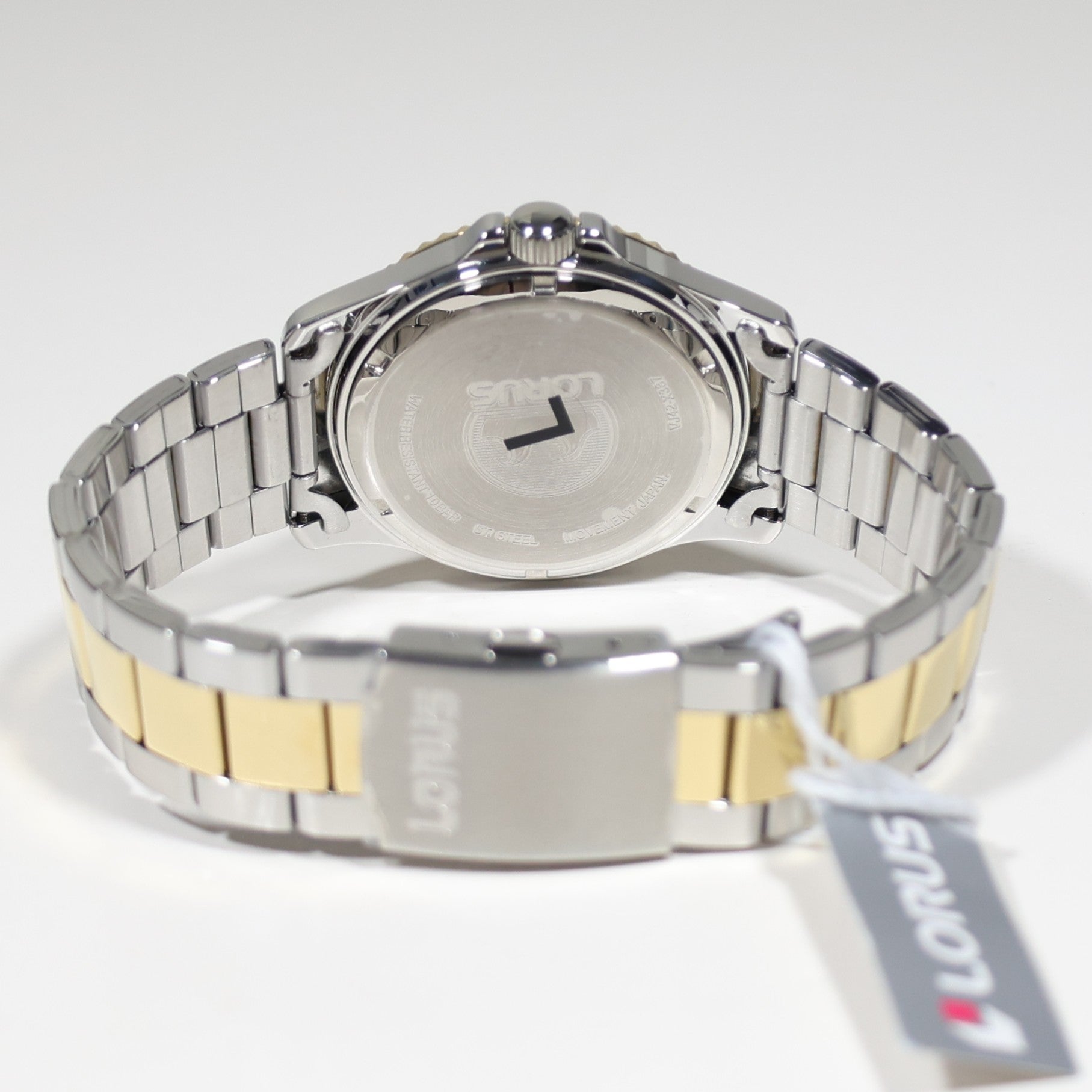 Lorus Men's Sports Two Tone Blue Dial Stainless Steel Watch RS970DX9