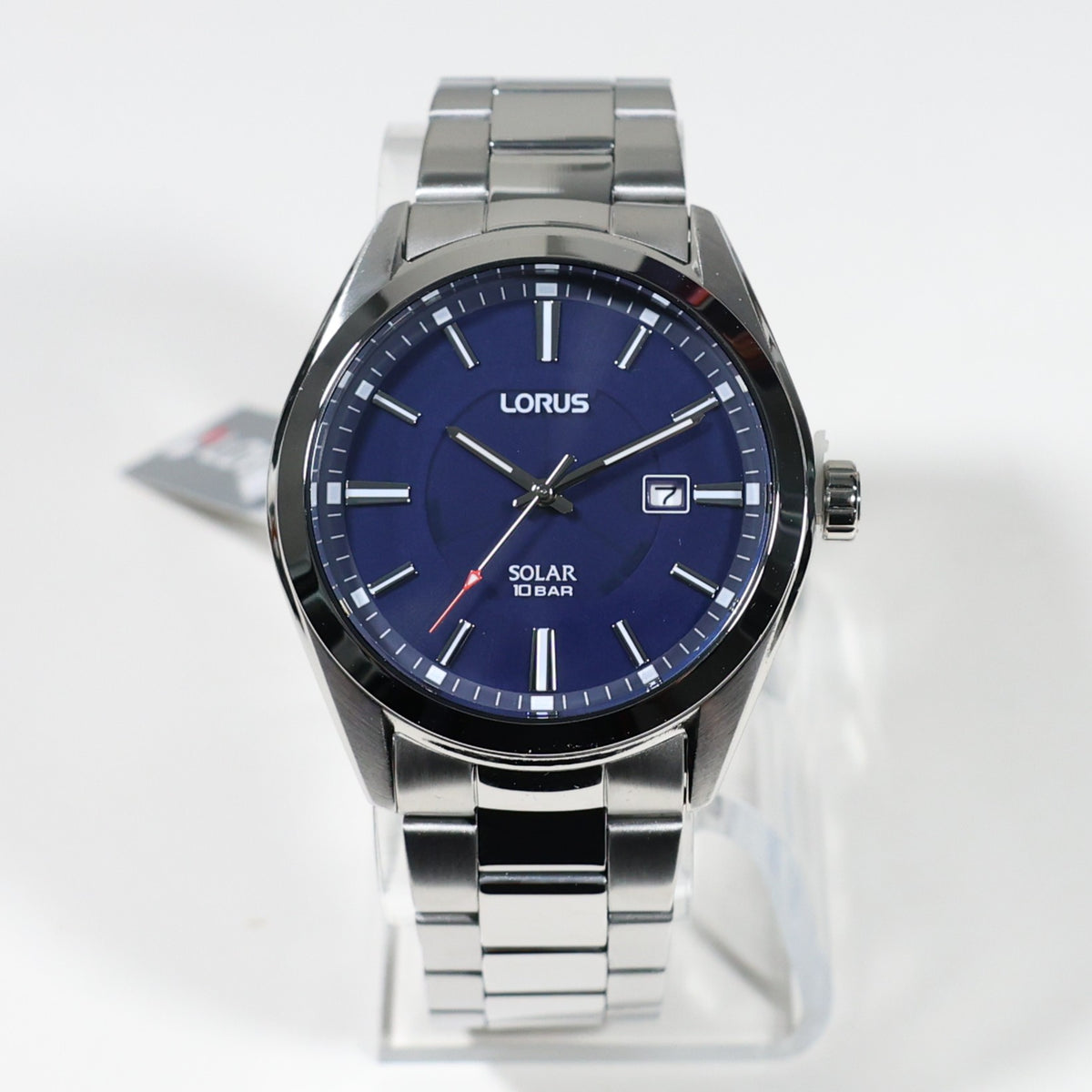 Lorus Stainless Steel Men's Blue Dial Solar Dress Watch RX329AX9 - Chronobuy