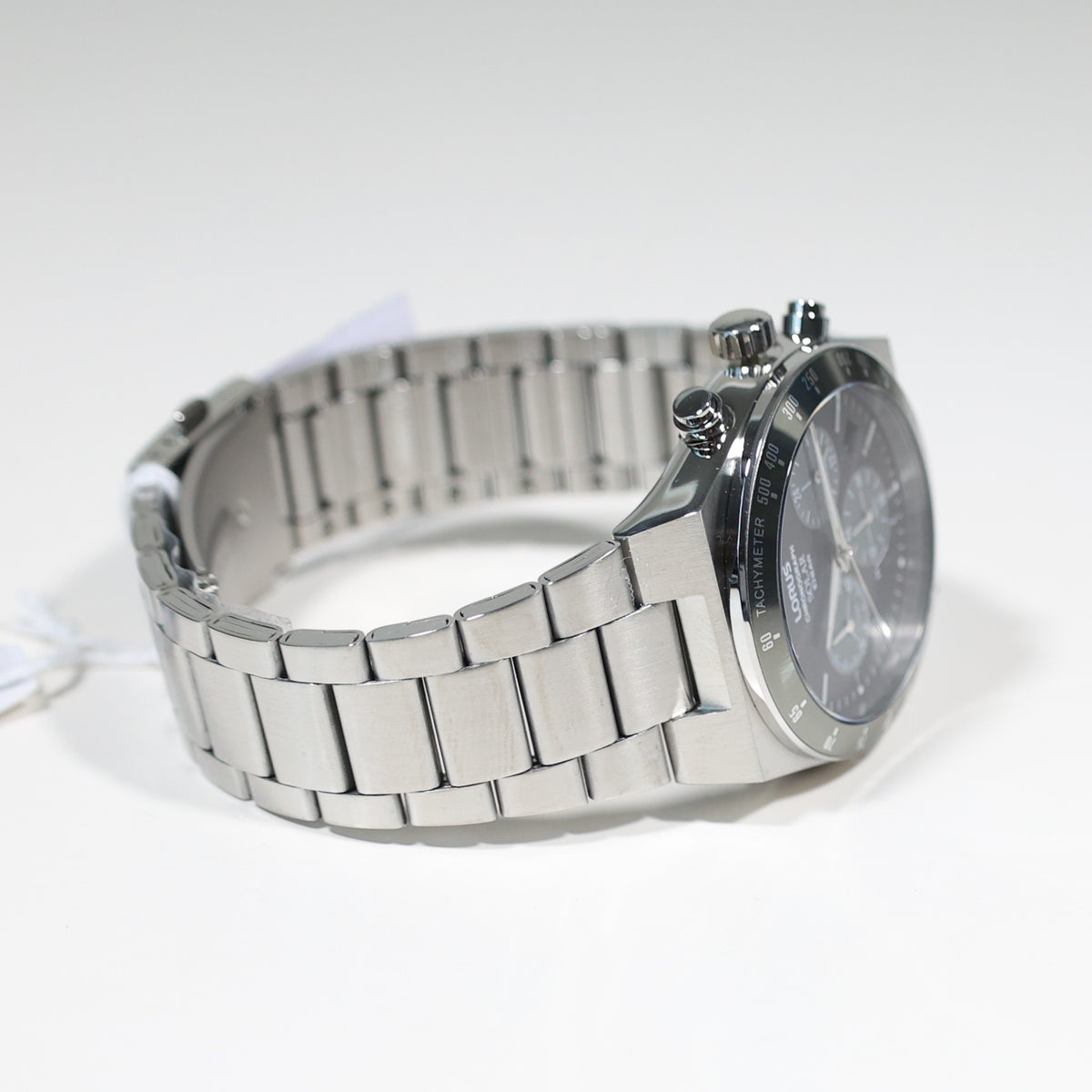 Lorus Stainless Steel Solar Gray Dial Chronograph Men's Watch RZ519AX9
