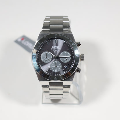 Lorus Stainless Steel Solar Gray Dial Chronograph Men's Watch RZ519AX9