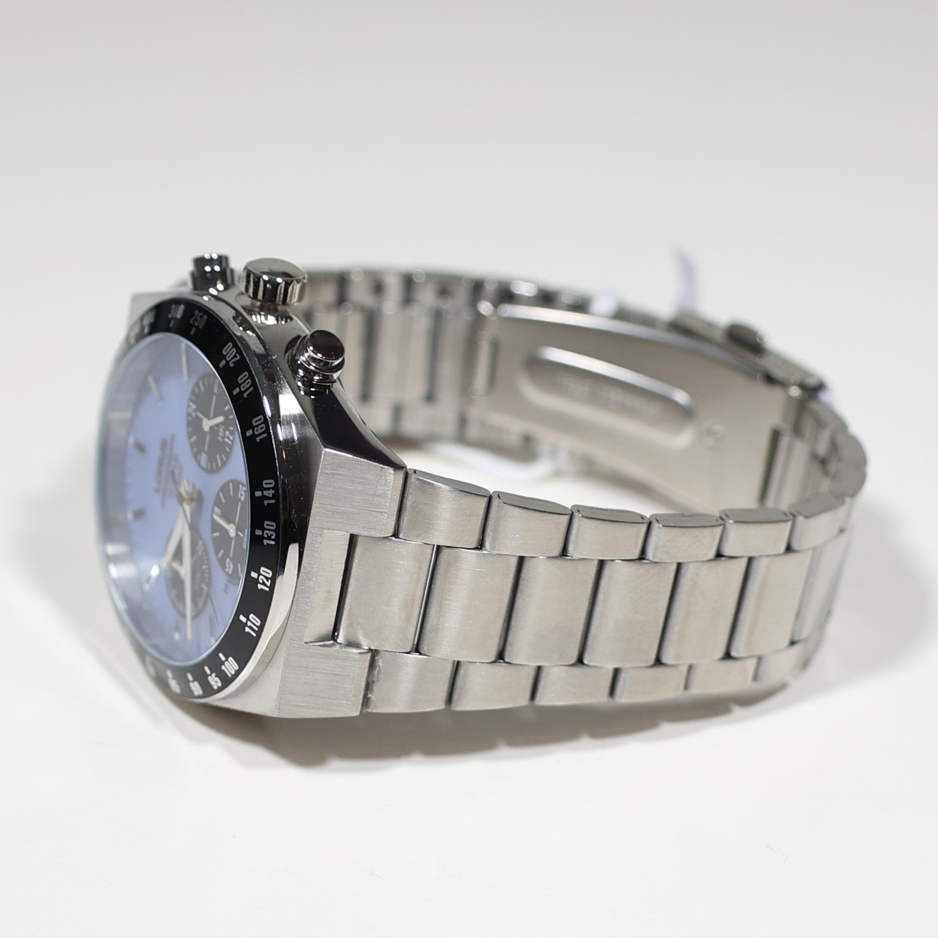 Lorus Stainless Steel Solar Blue Dial Chronograph Men's Watch RZ525AX9