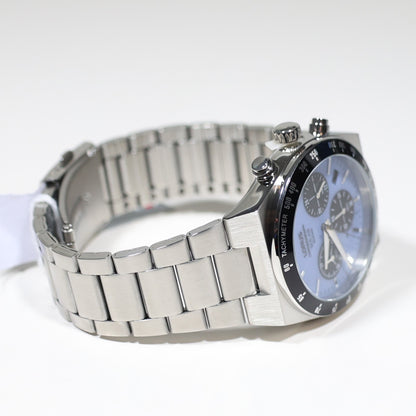 Lorus Stainless Steel Solar Blue Dial Chronograph Men's Watch RZ525AX9
