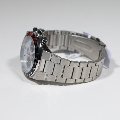 Lorus Stainless Steel Solar White Dial Chronograph Men's Watch RZ527AX9