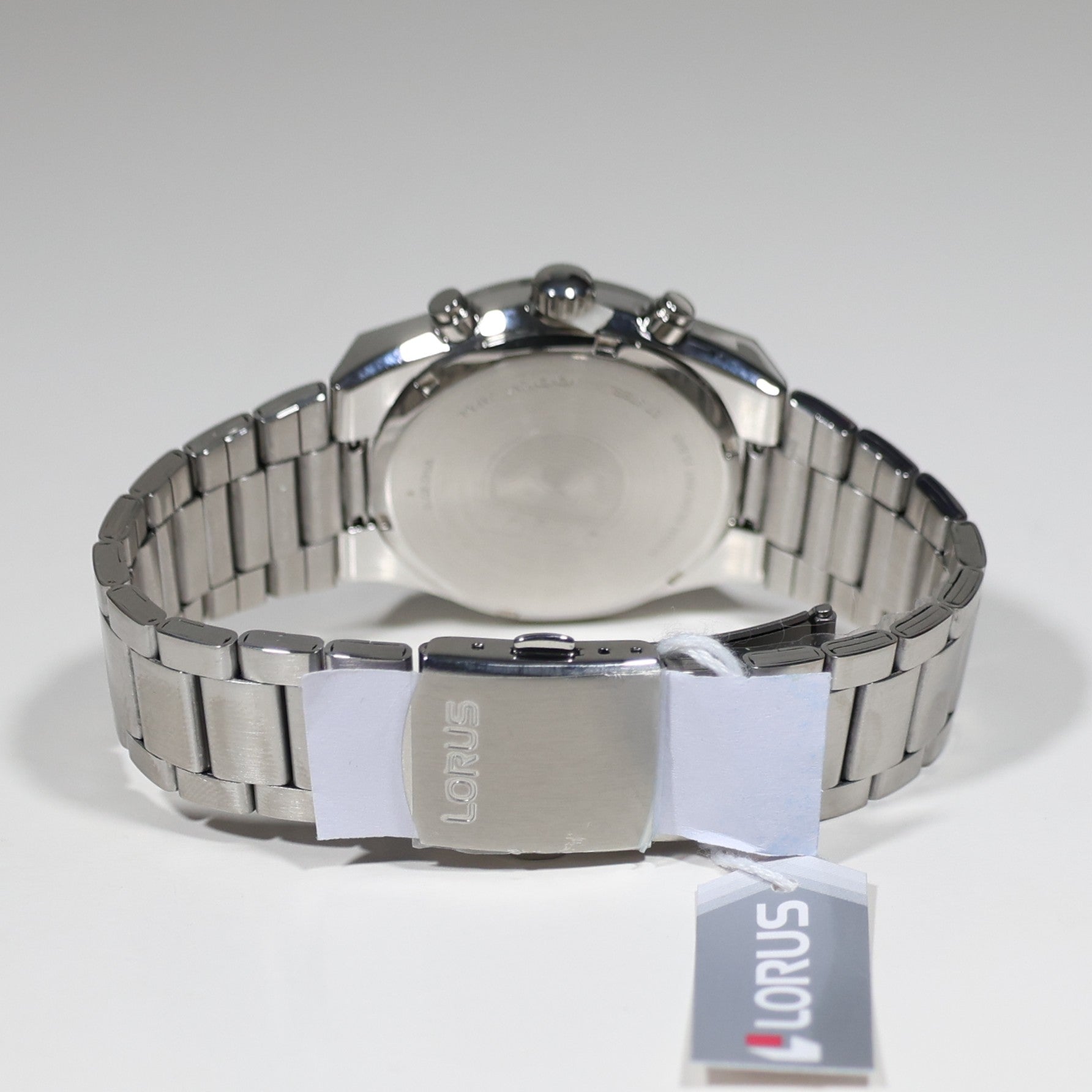 Lorus Stainless Steel Solar White Dial Chronograph Men's Watch RZ527AX9