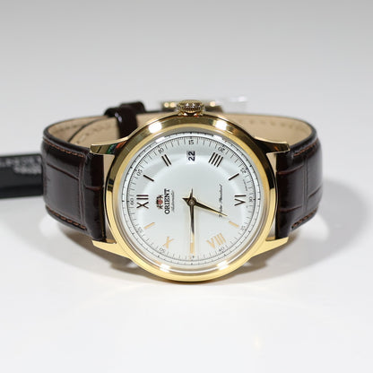 Orient Classic Gold Tone White Dial Brown Leather Strap Men's Watch TAC00007WO - Chronobuy