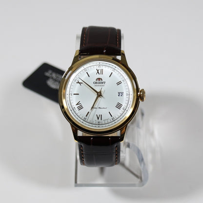 Orient Classic Gold Tone White Dial Brown Leather Strap Men's Watch TAC00007WO - Chronobuy