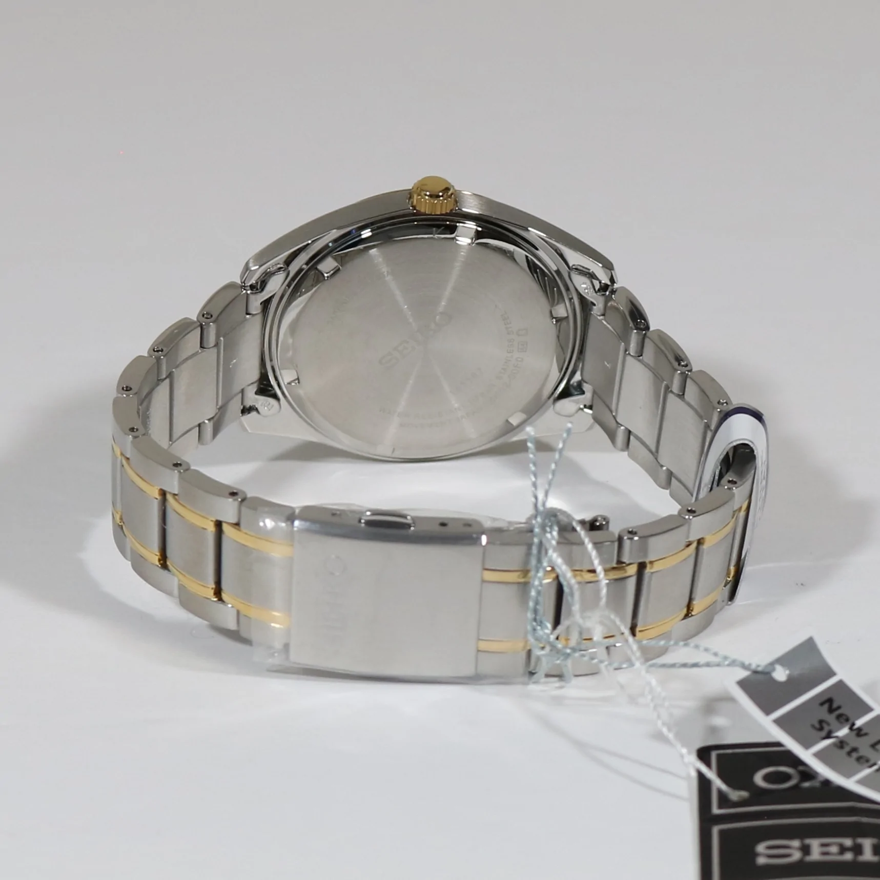 Seiko Quartz Two Tone Men\'s White Dial Sapphire Crystal Watch SUR460P1 –  Chronobuy