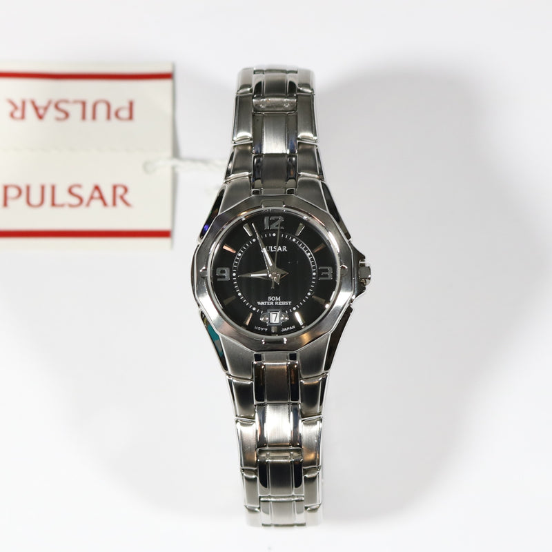 Pulsar Quartz Black Dial Stainless Steel Women's Watch PXT795