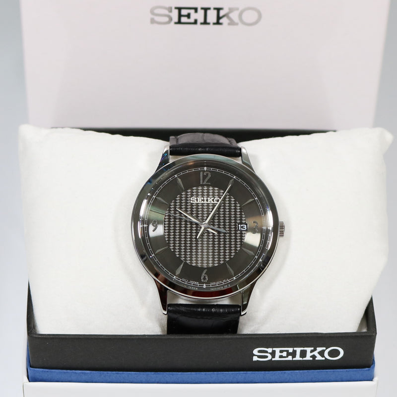 Seiko Quartz Black Textured Dial Men's Analog Watch SGEH85P1 - Chronobuy