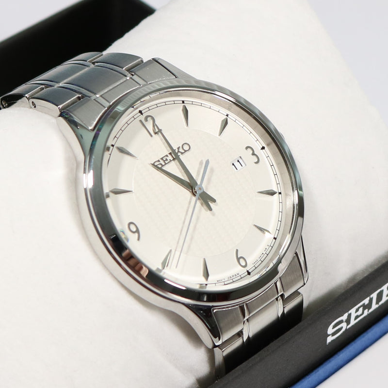Seiko Classic Quartz Stainless Steel White Dial Men's Watch SGEH79P1 - Chronobuy