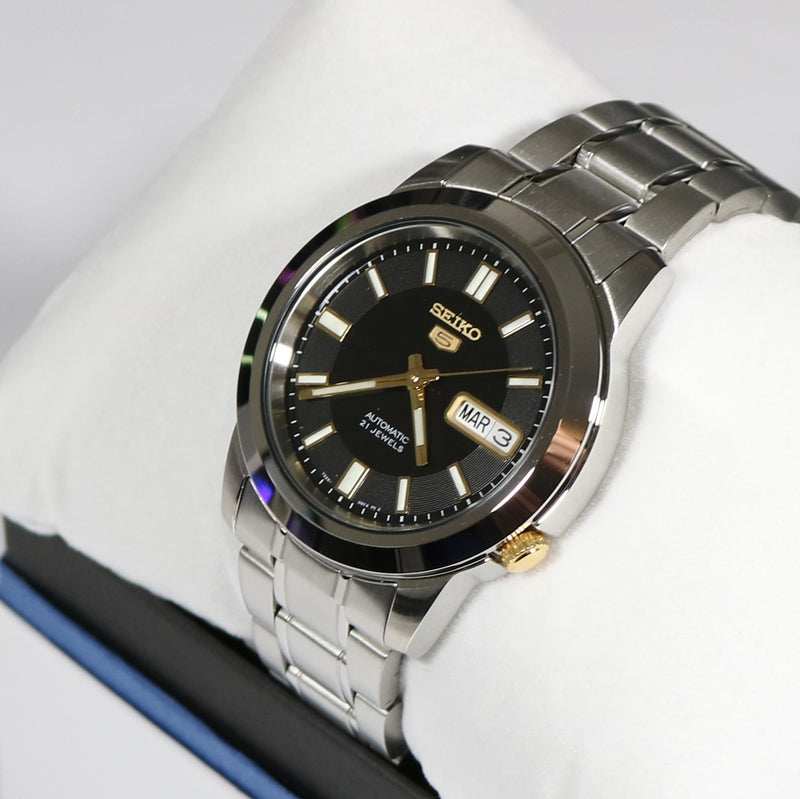 Seiko 5 Sports Black Dial Men's Automatic Stainless Steel Watch SNKK17K1