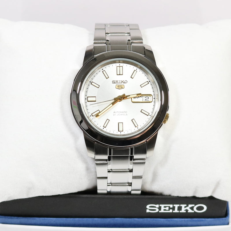 Seiko 5 Men's Automatic Silver Dial Stainless Steel Watch SNKK09K1
