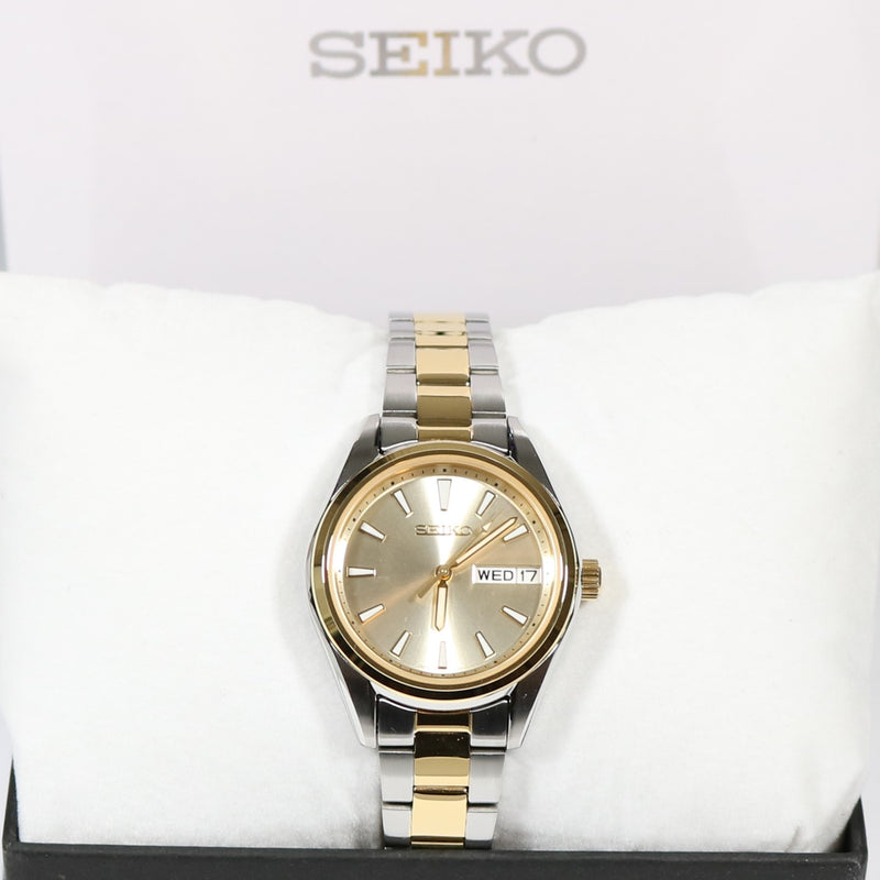 Seiko Neo Classic Yellow Gold Two Tone Women's Dress Watch SUR354P1