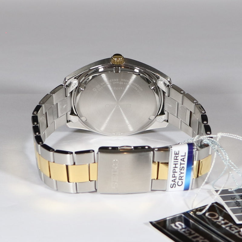 Seiko Neo Quartz Two Tone Stainless Steel Silver Dial Men's Dress Watch SUR446P1