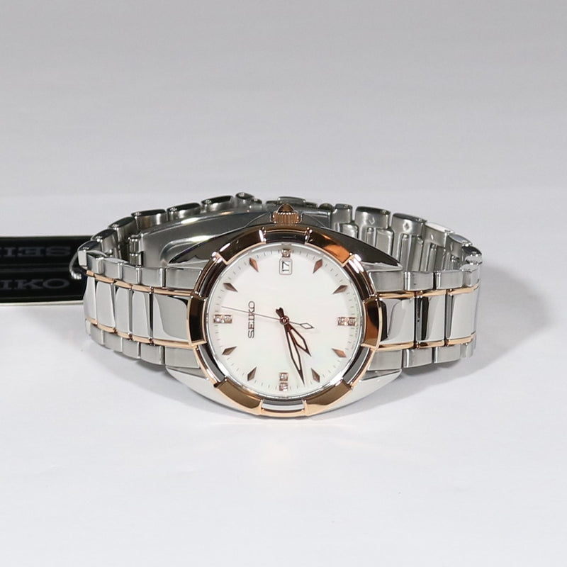 Seiko Women's Rose Gold Two Tone Mother Of Pearl Dial Watch SKK888P1