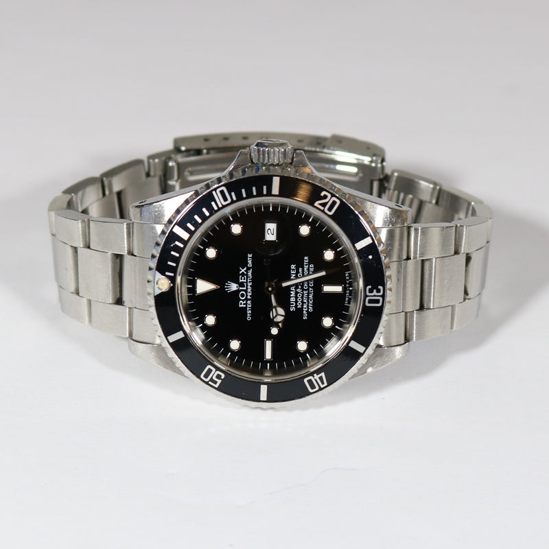 Pre-Owned Rolex Submariner Black Stainless Steel Men's Watch 16610 - Chronobuy