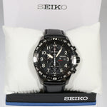 Seiko Prospex Land Solar Chronograph Men's Black Leather Strap Watch SSC707P1