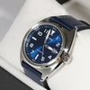 Citizen Automatic Stainless Steel Blue Dial Leather Strap Men's Watch NJ0100-20L
