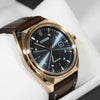 Citizen Eco Drive Gold Tone Blue Dial Elegant Men's Watch AW1573-11L - Chronobuy