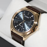 Citizen Eco Drive Gold Tone Blue Dial Elegant Men's Watch AW1573-11L - Chronobuy