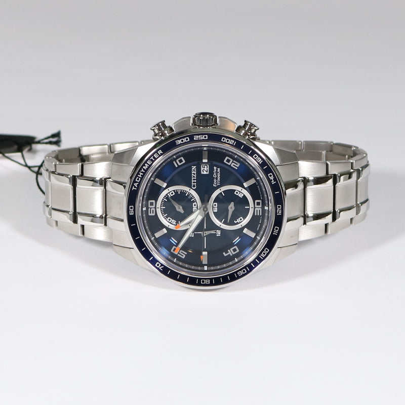 Citizen Eco-Drive Men's Super Titanium Blue Dial Chronograph Watch CA0345-51L