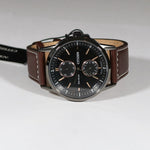 Citizen Eco-Drive Black Dial Brown Strap Stainless Steel Men's Watch BU3027-16E