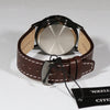 Citizen Eco-Drive Black Dial Brown Strap Stainless Steel Men's Watch BU3027-16E