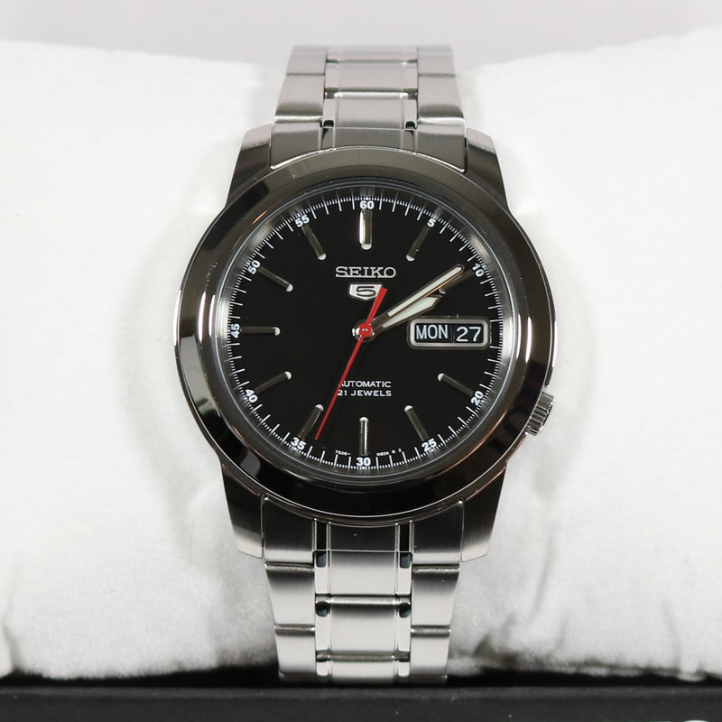Seiko 5 Automatic Black Dial Men s Stainless Steel Watch SNKE53K1
